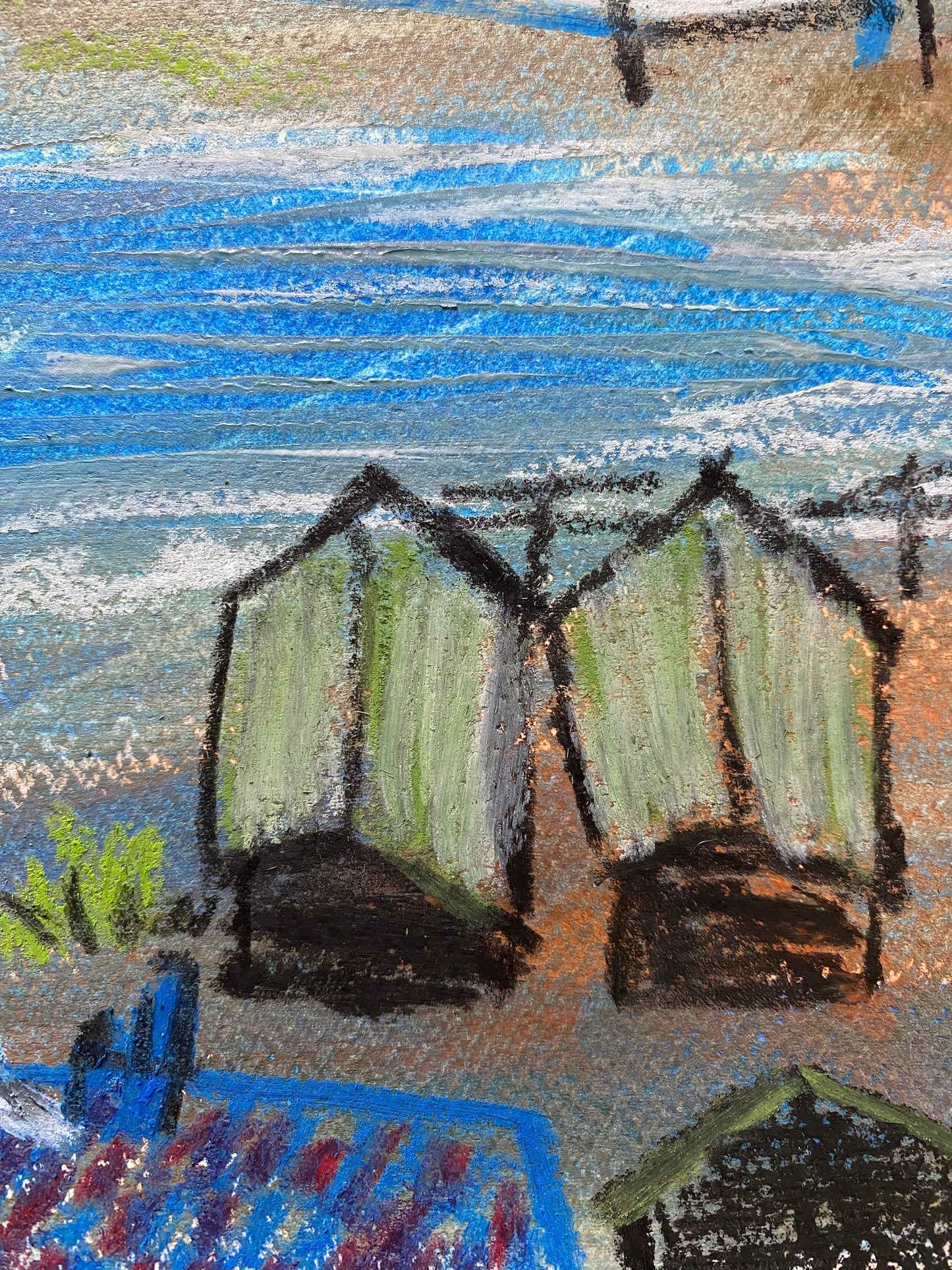 "The fishermen’s call" mix media on paper