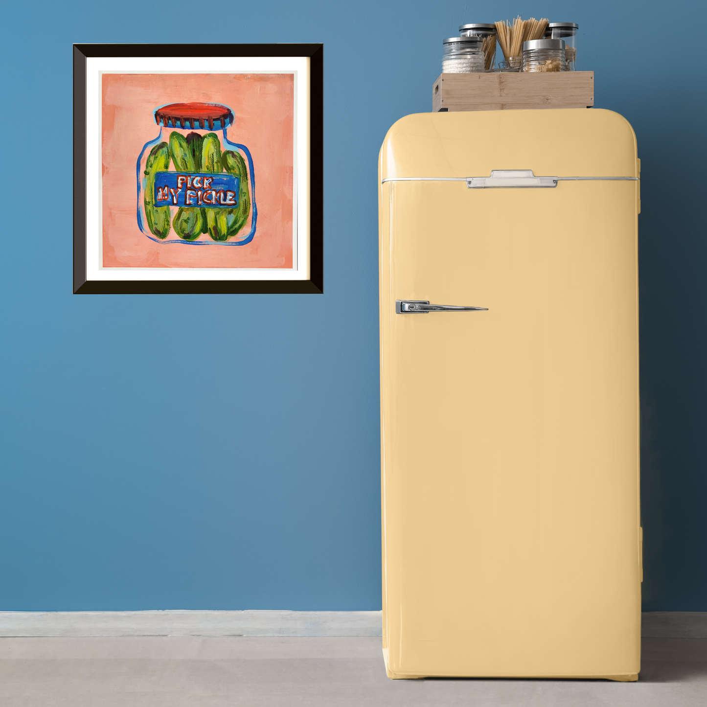 Pick my pickle Food Print - Jar of pickles Wall Art