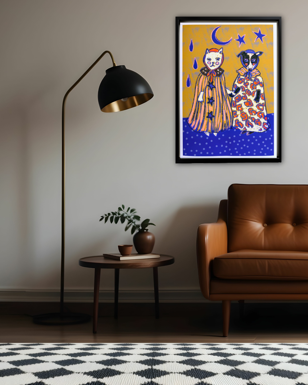 Moonlight Besties Dog and Cat Wall Art