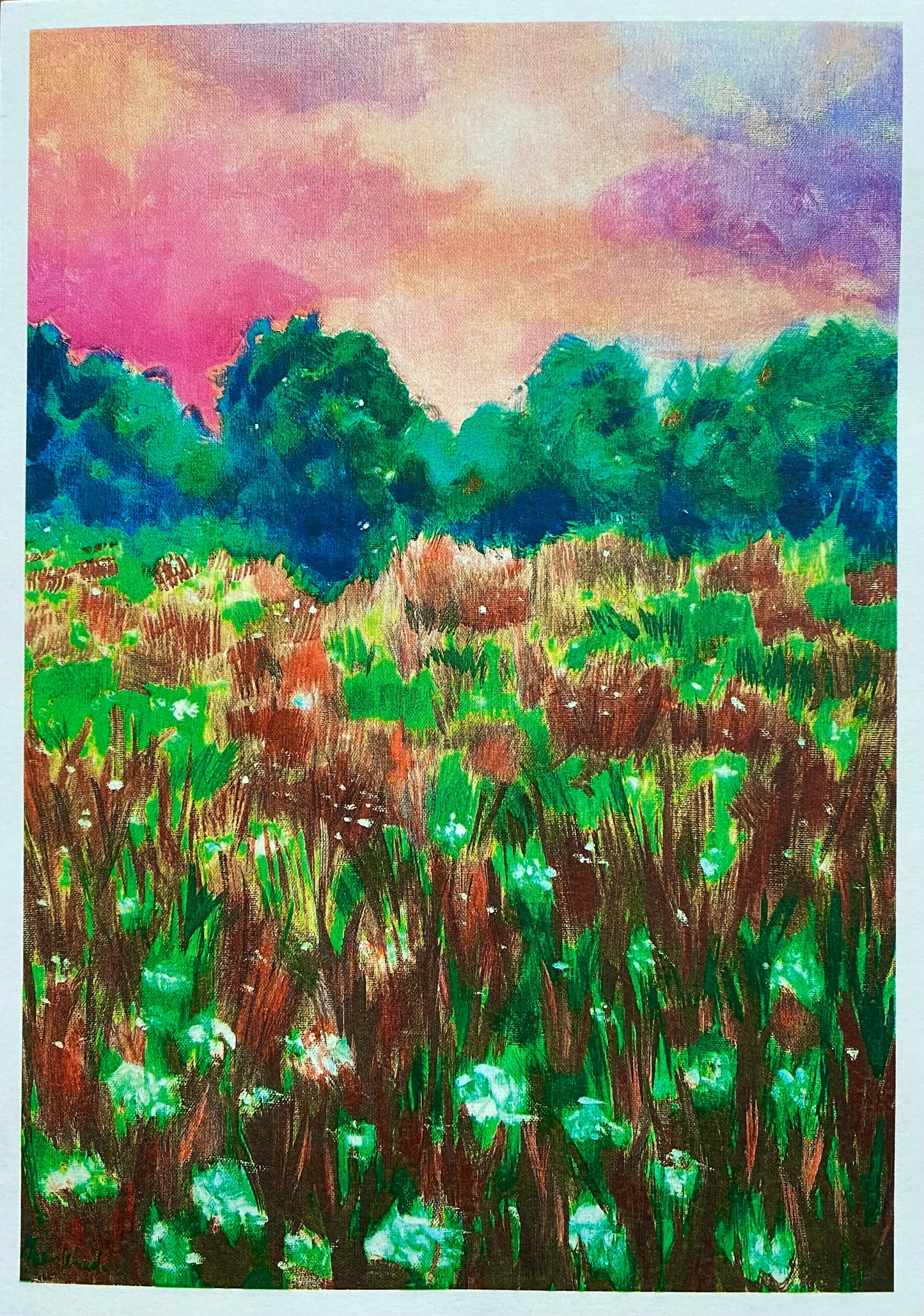 Flowers field "English summer" art print