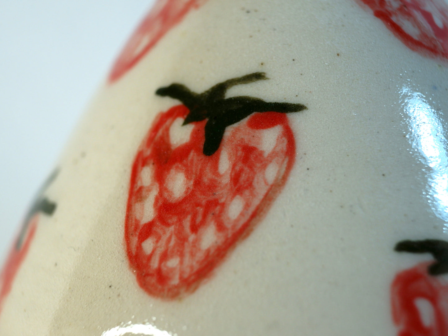 Adorable Handmade Ceramic BunnyPeek-a-boo in Strawberry Vase