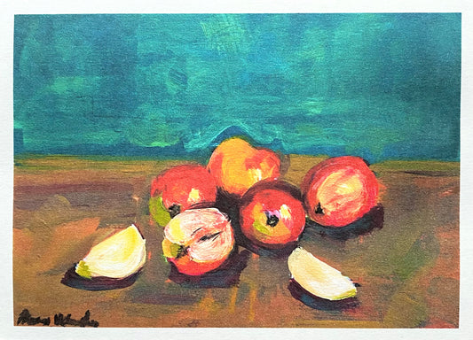 Apples on the table still life art print