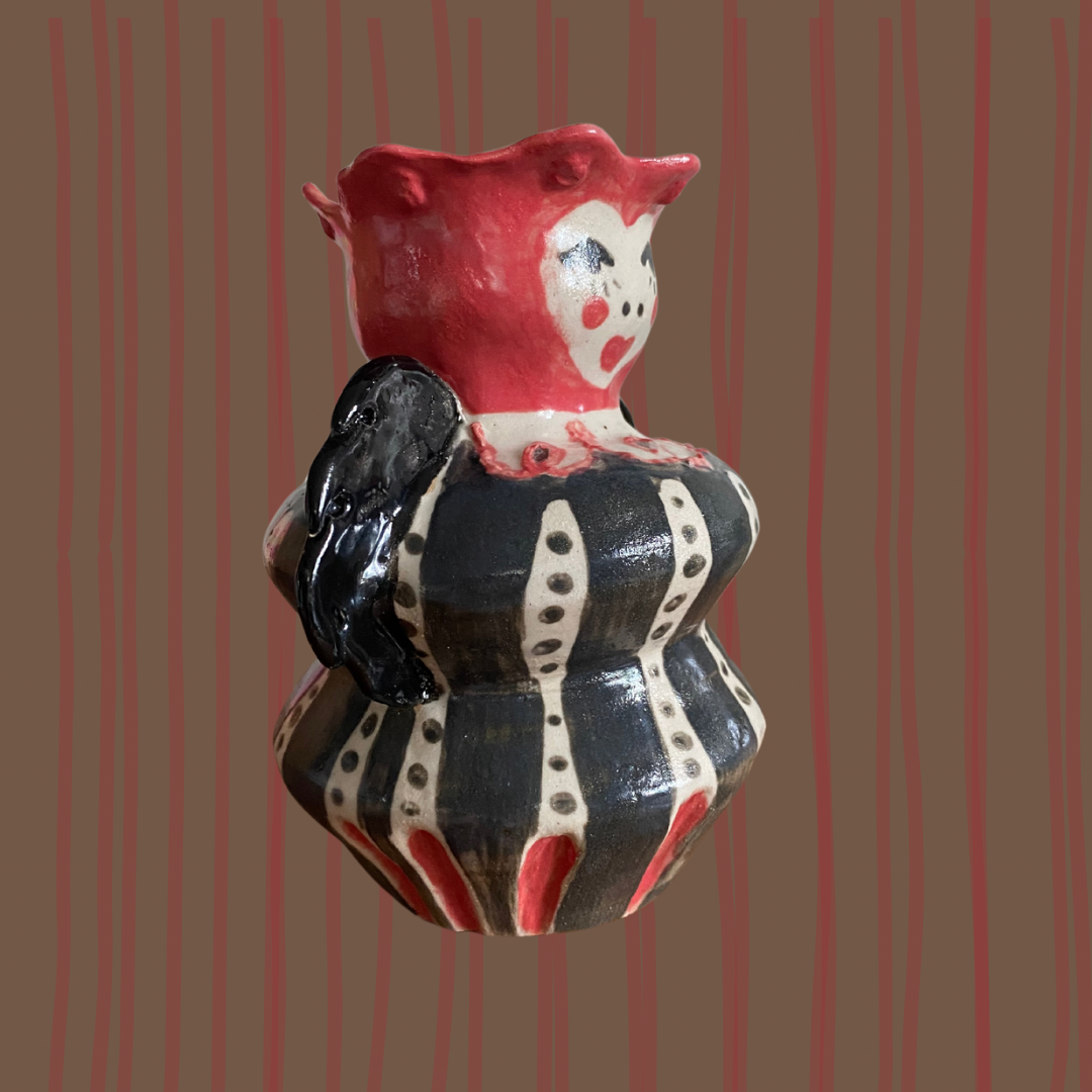 Handmade chic harlequin curvy lady vase