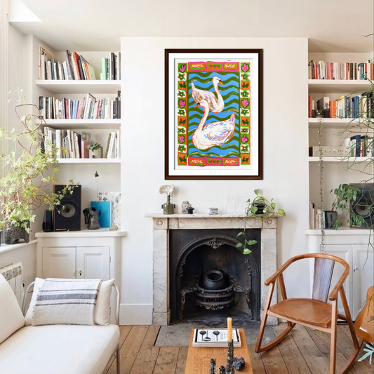 Folk Swans art print