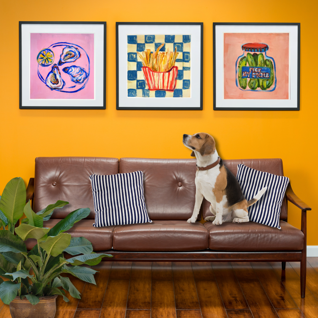 Coastal Kitchen Wall Decor - Lemon and Oysters Food Art Print