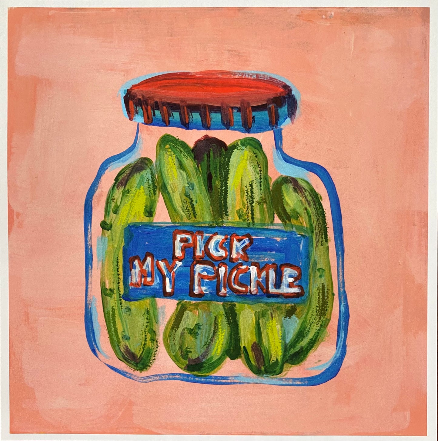 Pick my pickle Food Print - Jar of pickles Wall Art