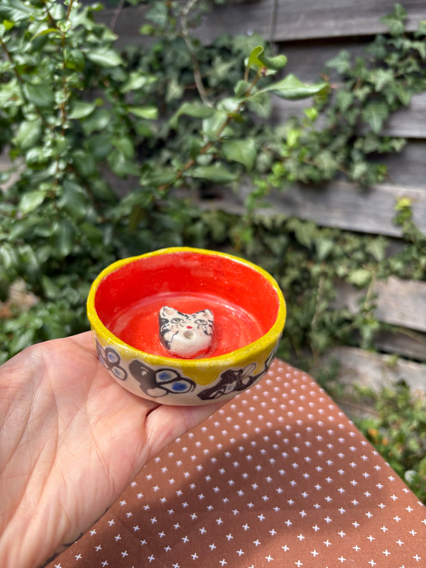 Whimsy animals ceramic incense holders
