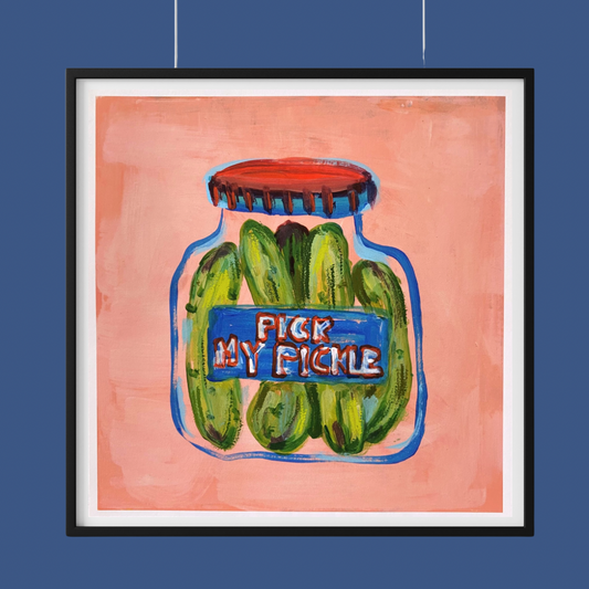 Pick my pickle Food Print - Jar of pickles Wall Art