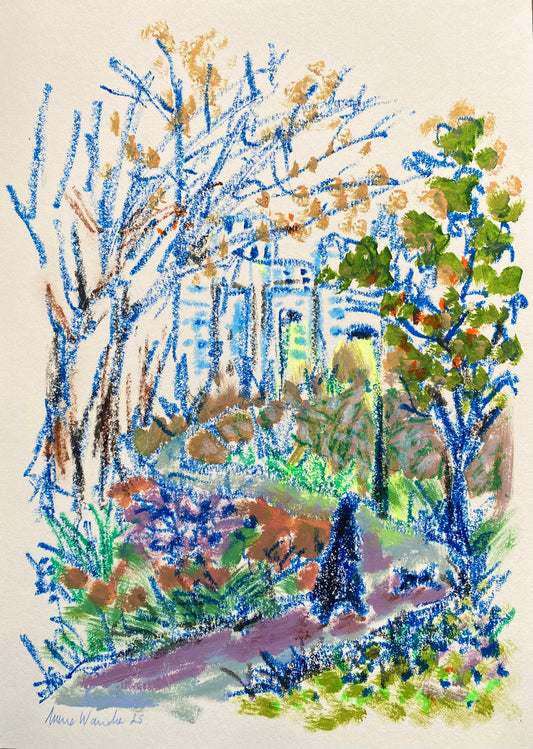 "Woodland walk with city view"