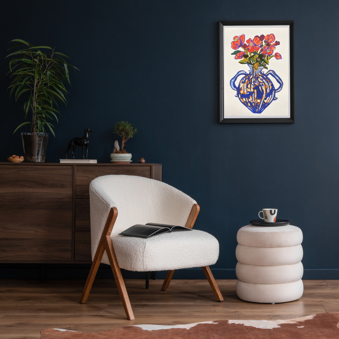 Charming Dog-Themed flower Vase art print: Perfect Room Accent