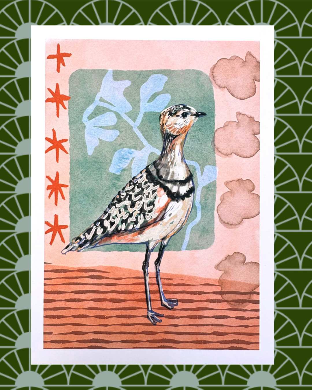 Botanical Bird Watercolour Wall Art - Natural Home Decor