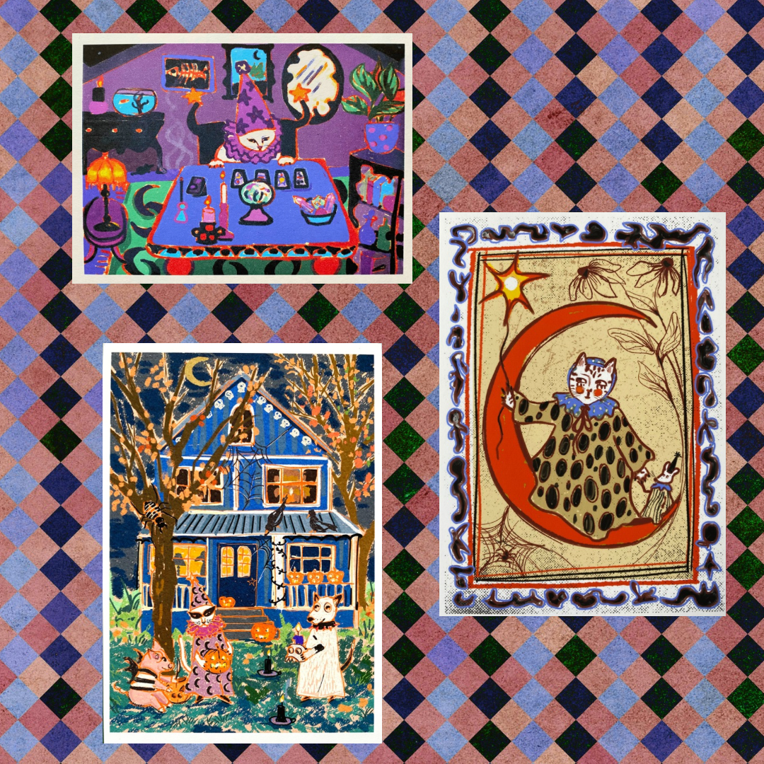 Enchanting Midnight Cat and Moon Wall Art