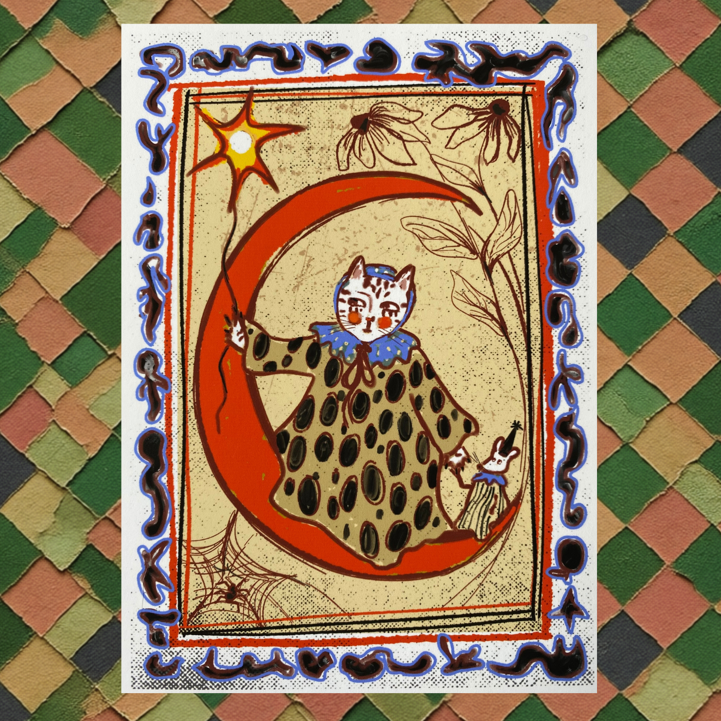 Enchanting Midnight Cat and Moon Wall Art