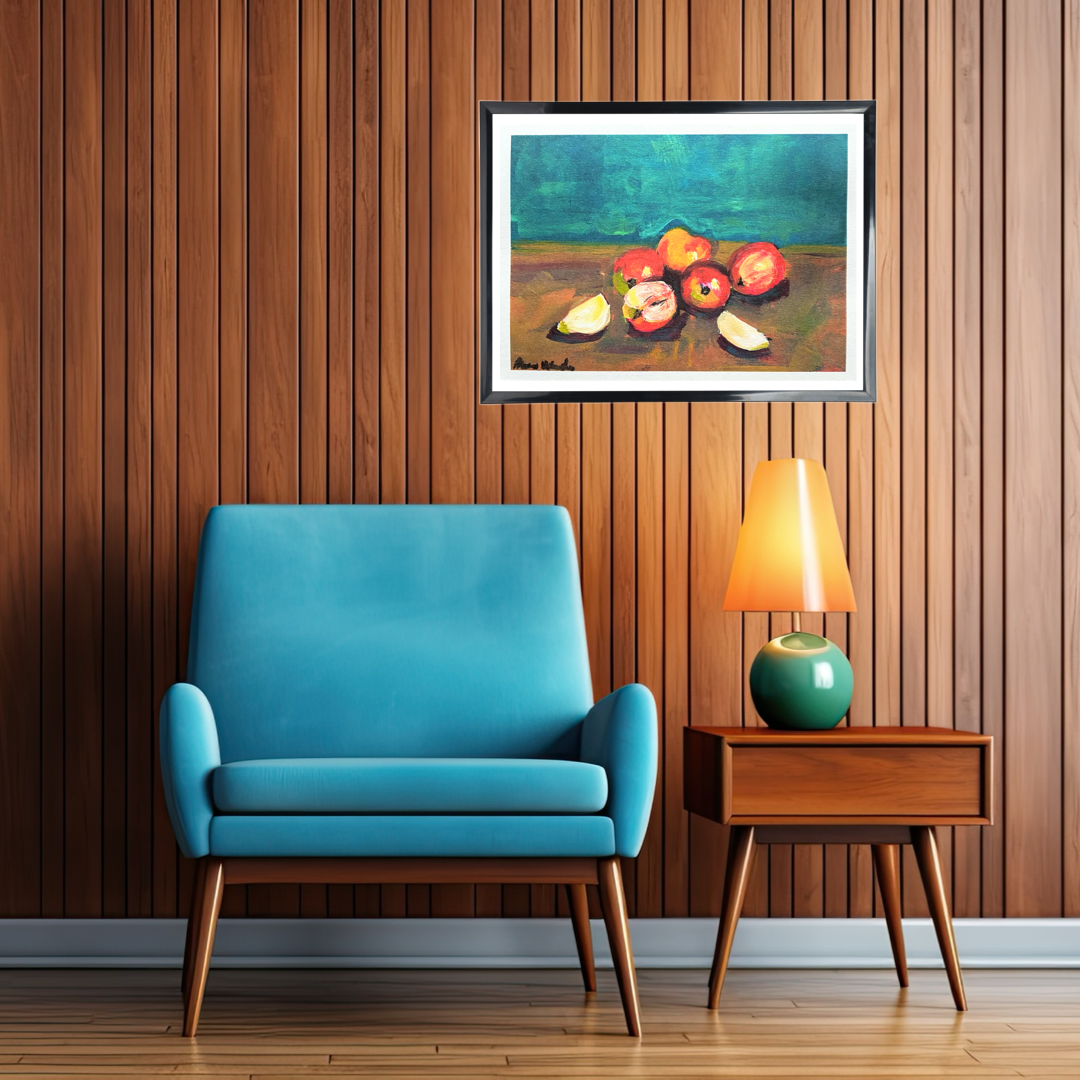 Apples on the table still life art print