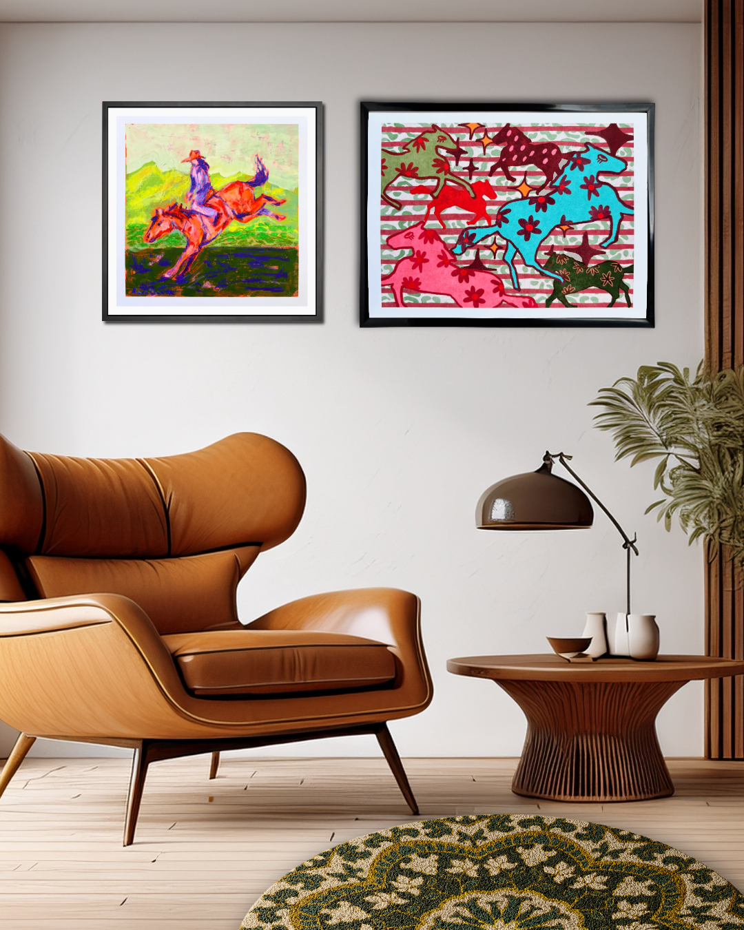 Queen of the Rodeo - Cowgirl and Horse Print