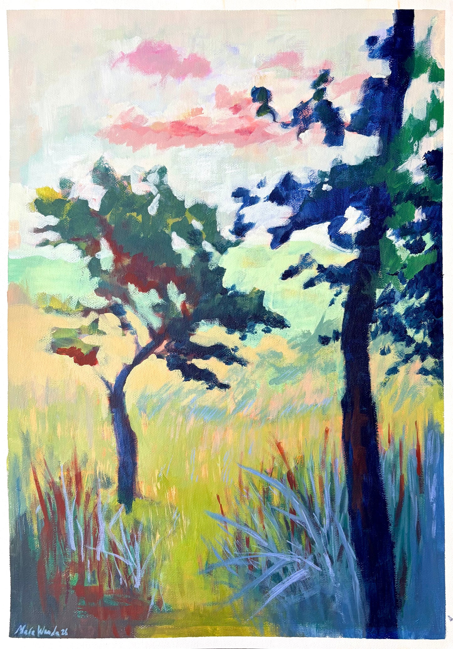 “Through the tall grass” original large painting- A1