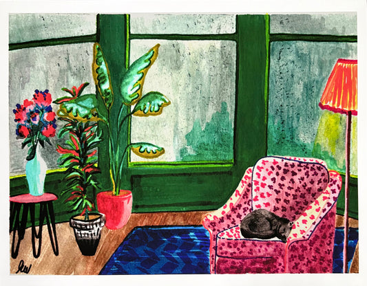 Rainy day watercolour print