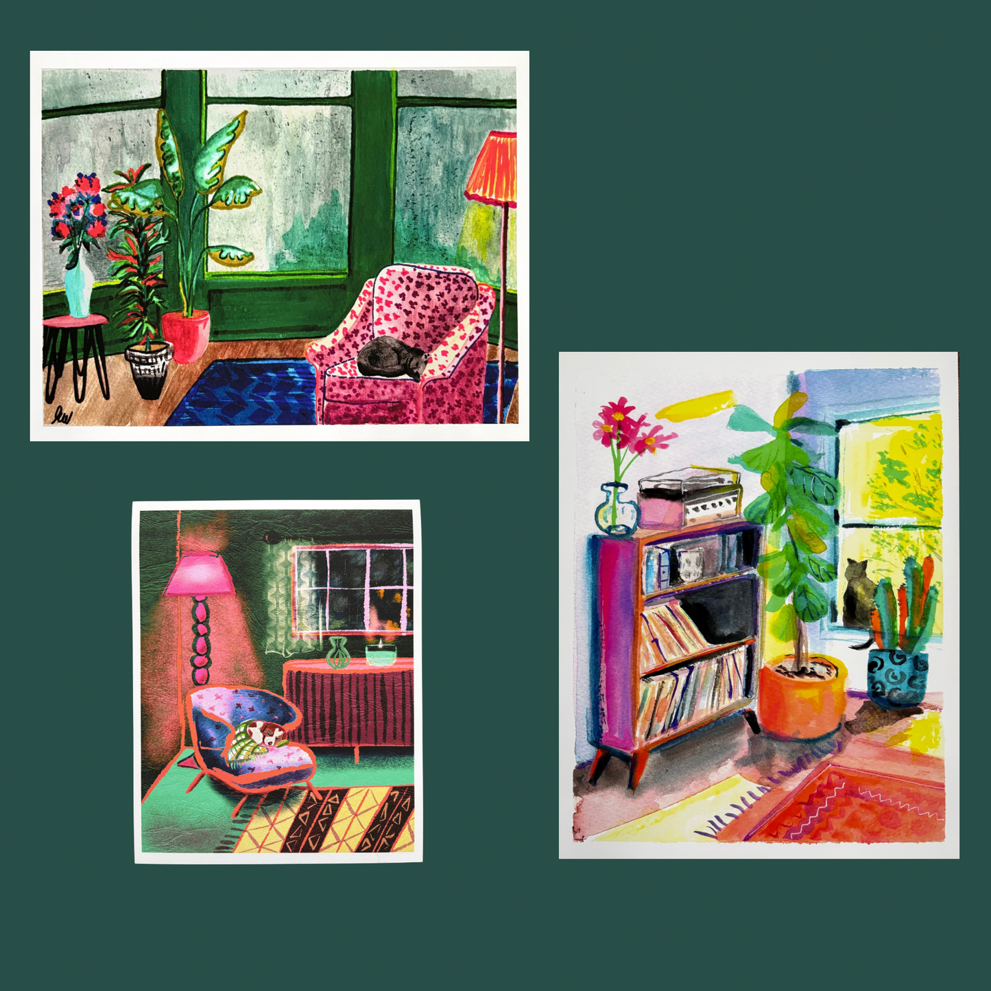 Cozy Morning Vibes: Cat Watercolor Art Print - Sunlit Day at home