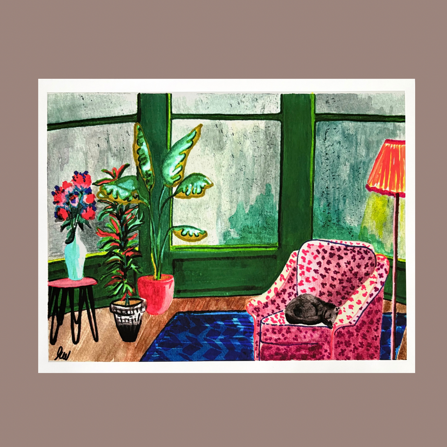 Rainy day watercolour print