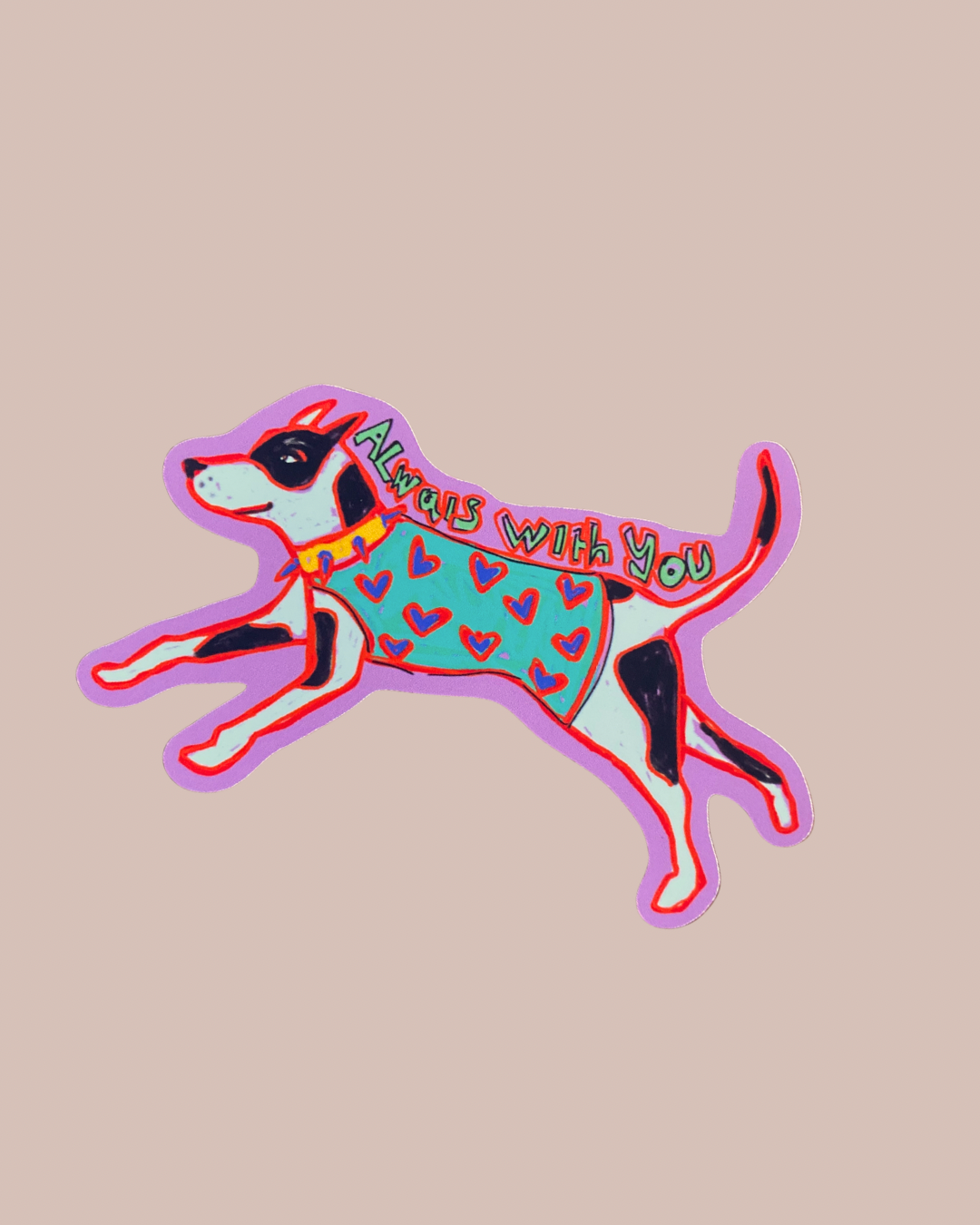 Dog and Girl Friendship Art Stickers | Heartwarming Pet Lover Gift