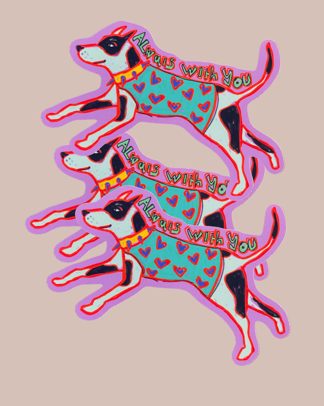 Dog and Girl Friendship Art Stickers | Heartwarming Pet Lover Gift
