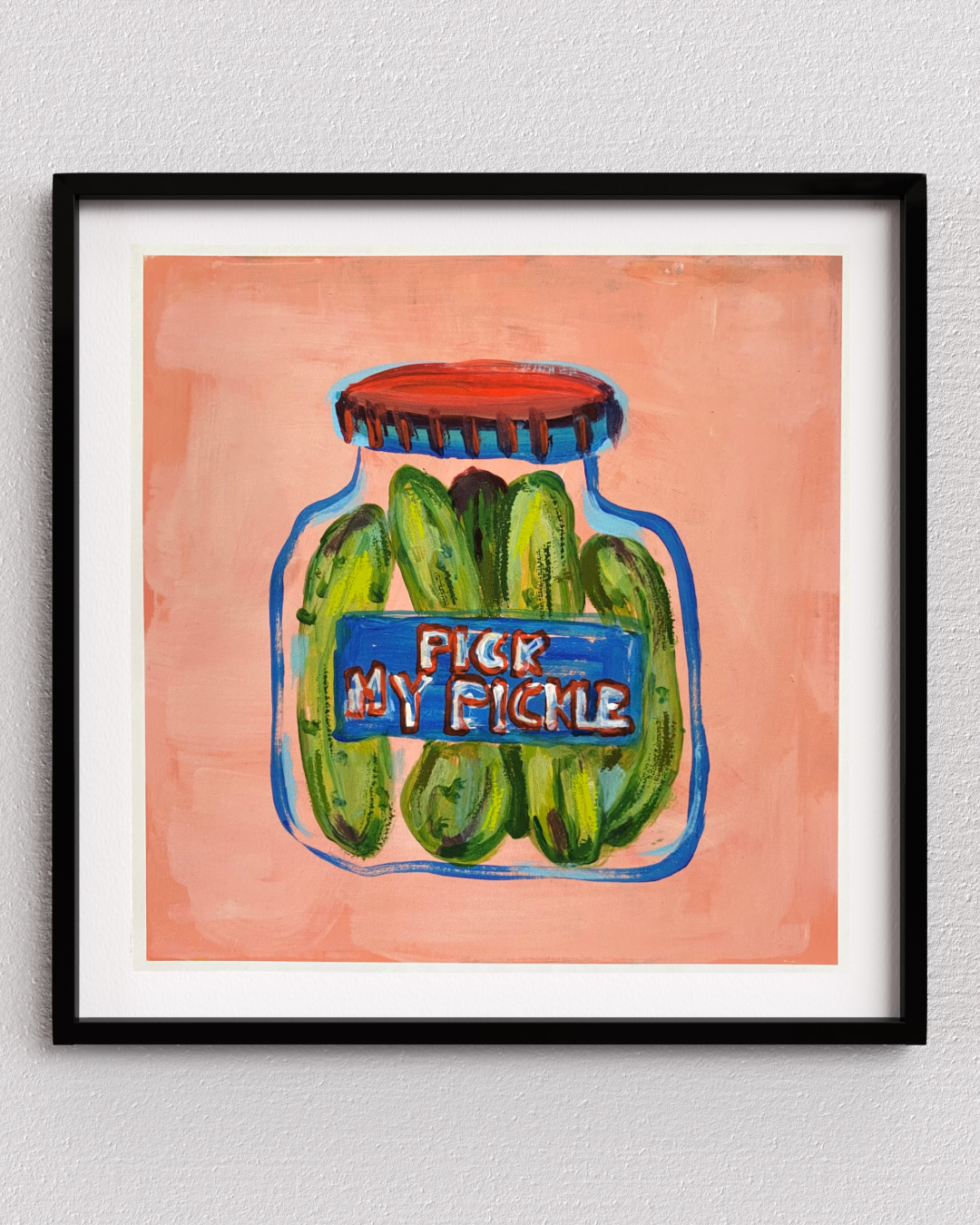Pick my pickle Food Print - Jar of pickles Wall Art