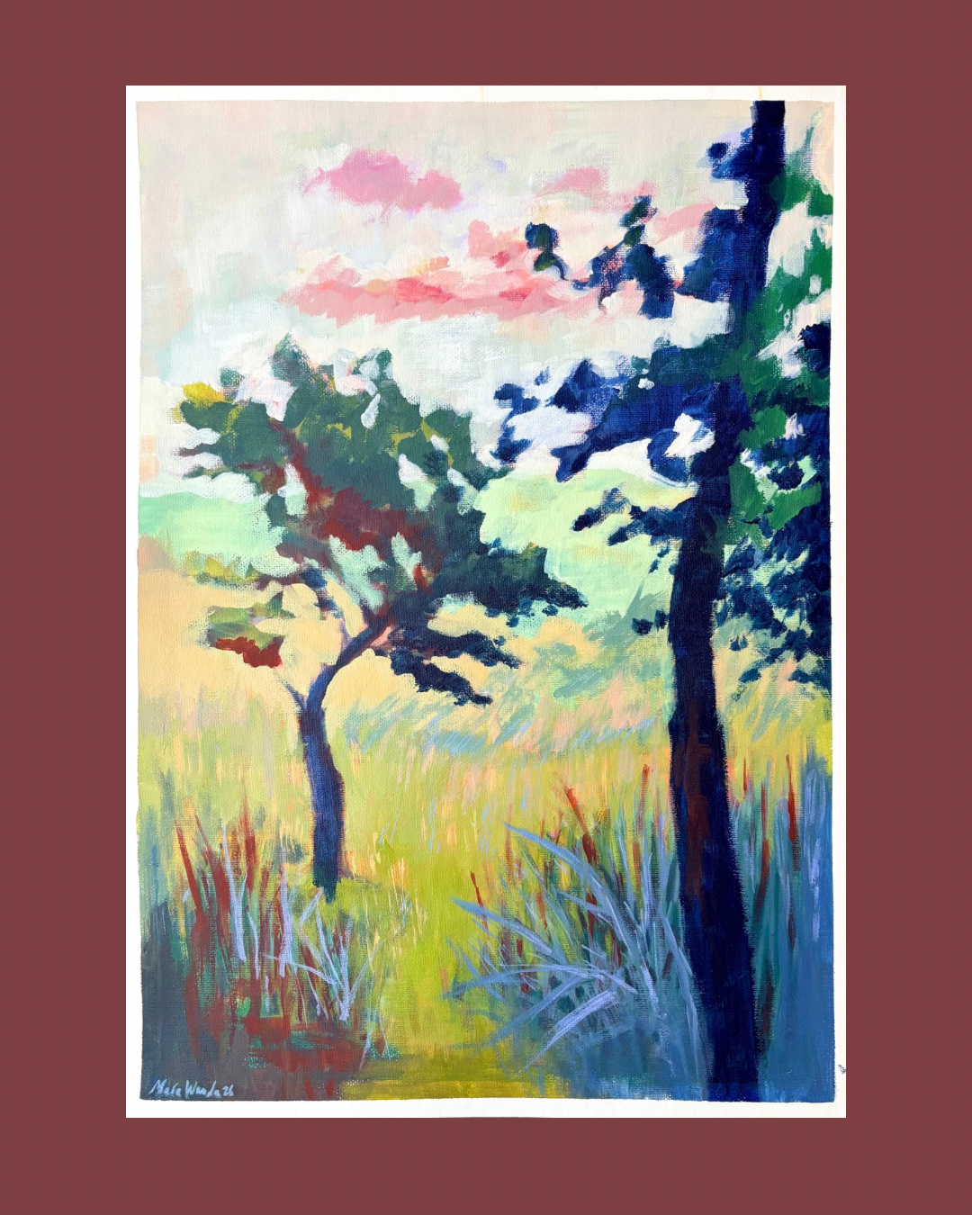 “Through the tall grass” original large painting- A1