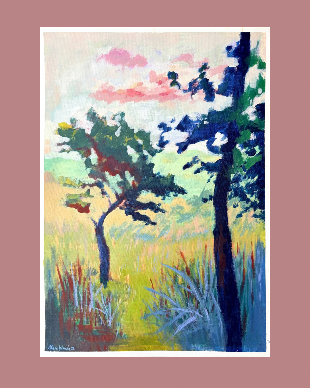“Through the tall grass” original large painting- A1