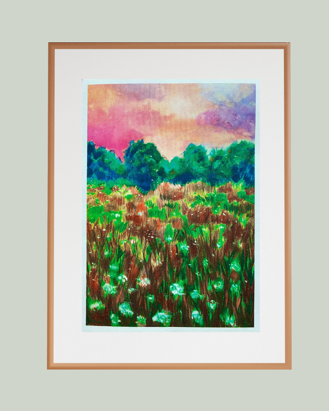 Flowers field "English summer" art print