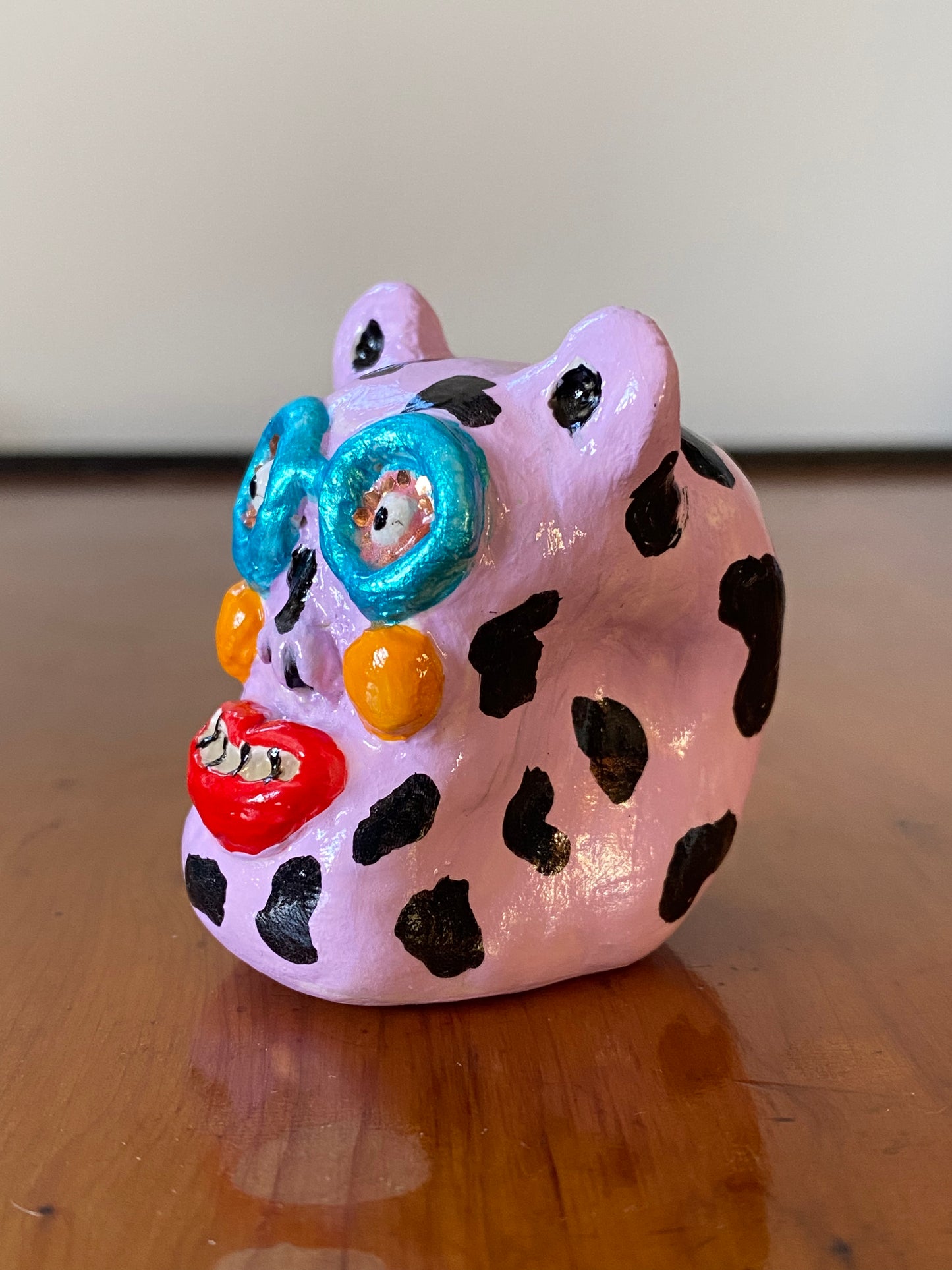 Bracey auntie purple nerd monster handmade clay pencil holder