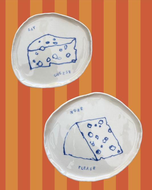 Ceramic Cheese Plates - Perfect for Wine & Cheese Nights