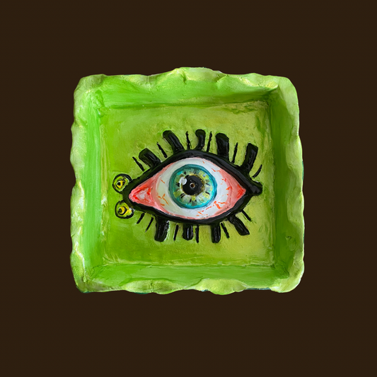 Eye-insect weird clay incense holder