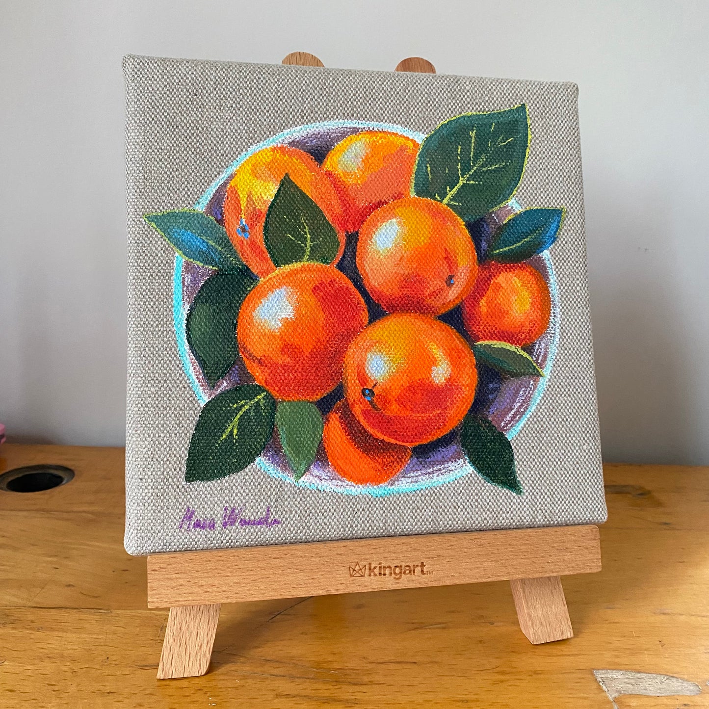 "Clementines” acrylic on thick linen canvas