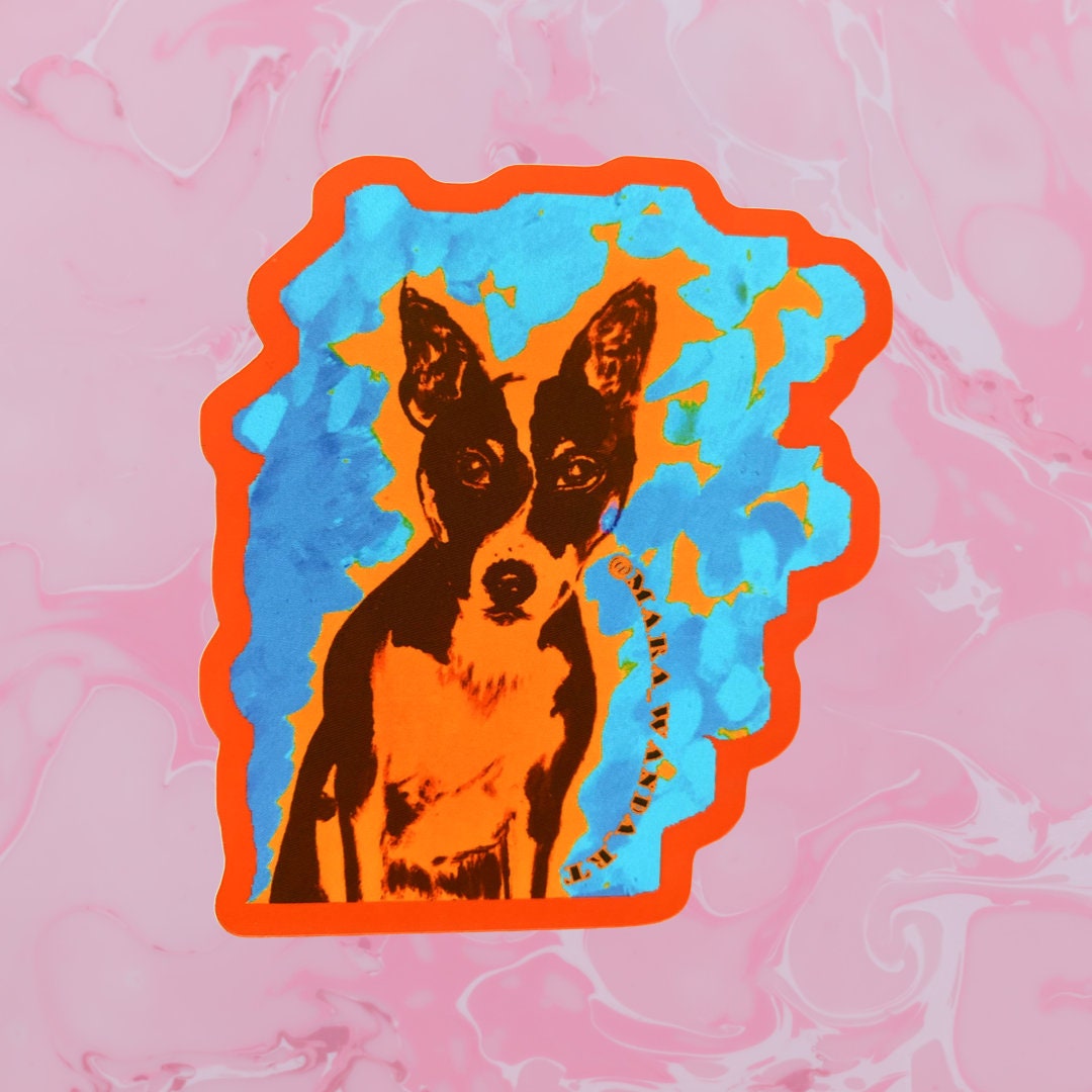 Cute dog sticker "Freaky"