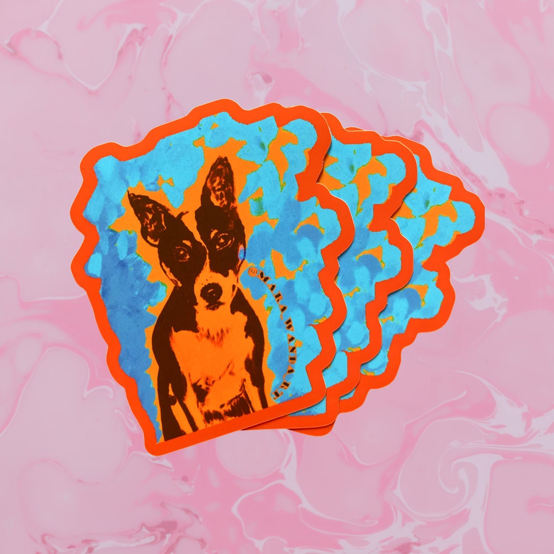 Cute dog sticker "Freaky"