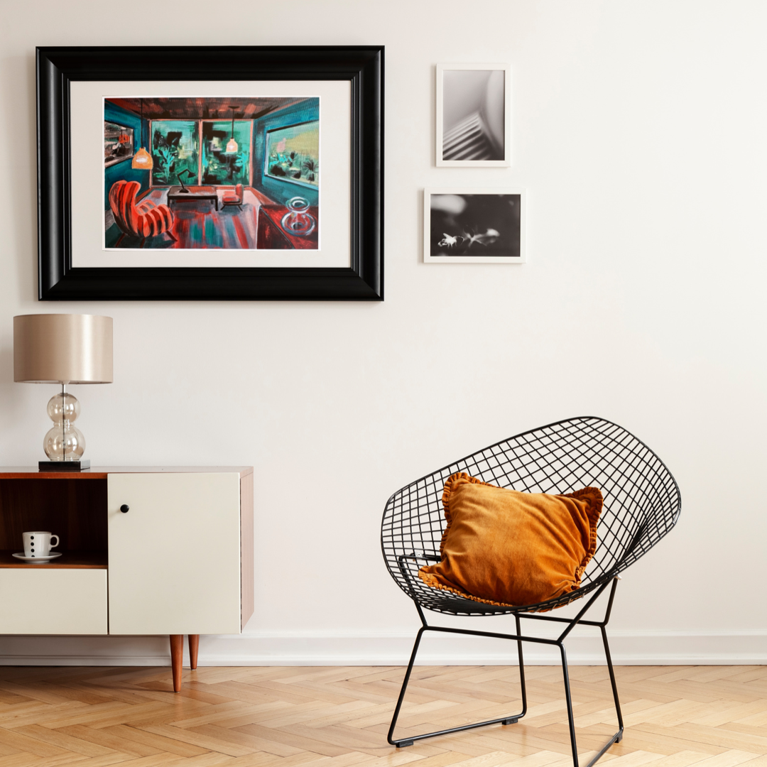 "Night view" Mid-century modern art print