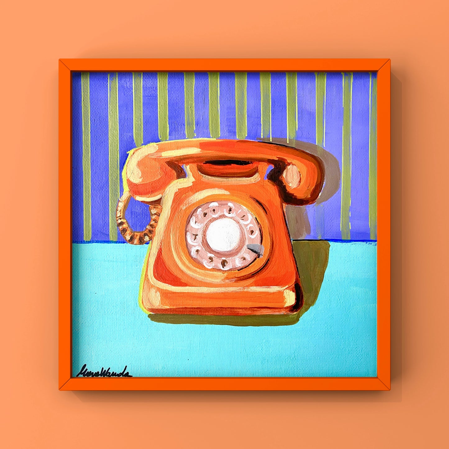 “Telephone" acrylic on canvas panel