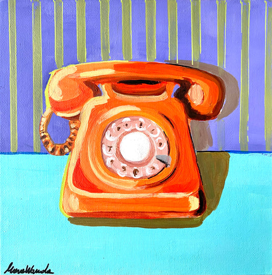 “Telephone" acrylic on canvas panel